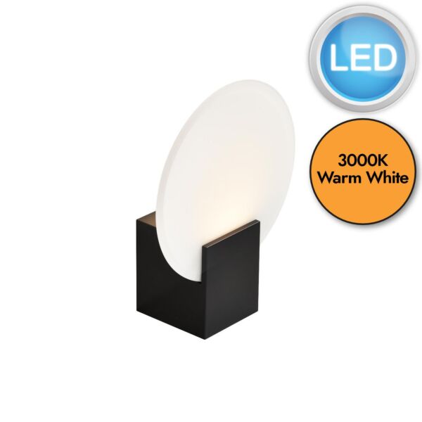 Nordlux - Hester - 2015391003 - LED Black Frosted Glass IP44 Bathroom Wall Light