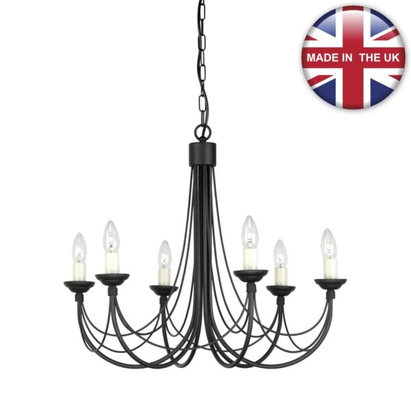 Elstead - Carisbrooke CB6-BLACK Chandelier