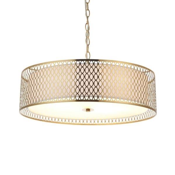 Endon Lighting - Cordero - 101569 - Gold Frosted Glass White 3 Light Ceiling Pendant Light