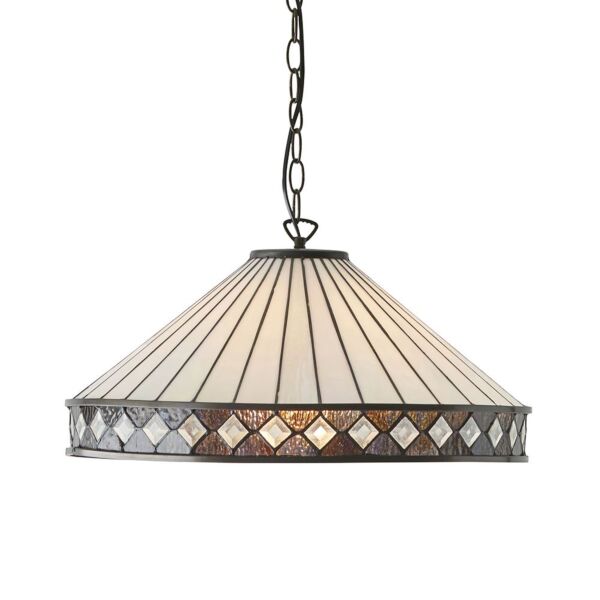 Interiors 1900 - Fargo - 64147 - Dark Bronze Tiffany Glass Ceiling Pendant Light