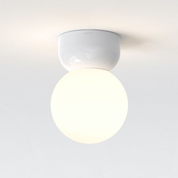 Astro Lighting - Lyra - 1472003 - White Opal Glass Ceramic IP44 140 Bathroom Ceiling Flush Light