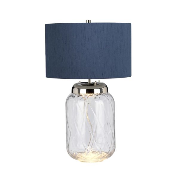 Quintiesse - Sola - QN-SOLA-TL-L-BLU - Nickel Breton Large Table Lamp With Shade