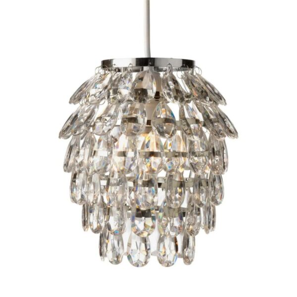 Pineapple - Chrome and Clear Jewelled Pendant Lightshade