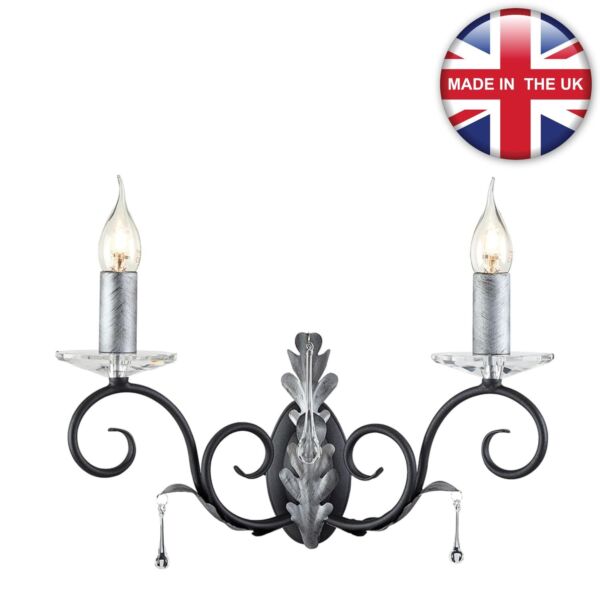 Elstead - Amarilli AML2-BLK-SILVER Wall Light