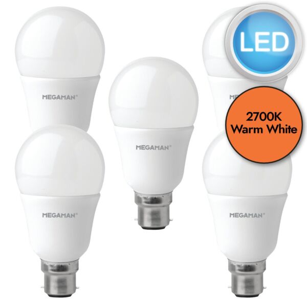 5 x 4.8W LED B22 Light Bulbs - Warm White