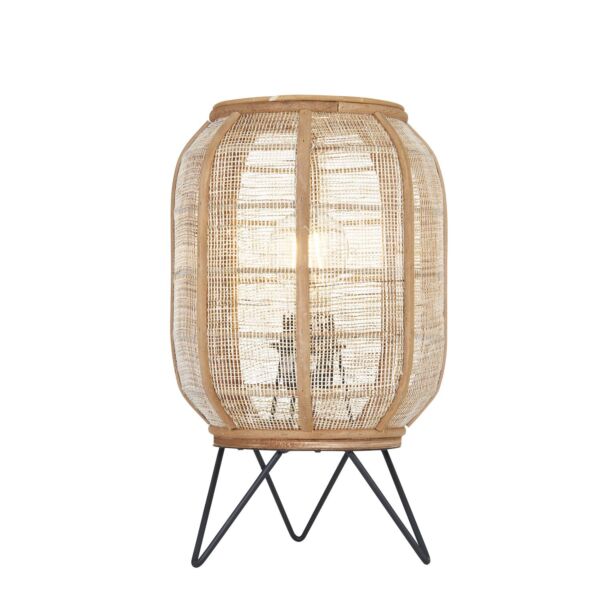 Endon Lighting - Zaire - 101686 - Natural Bamboo Black Table Lamp With Shade