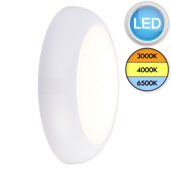 Saxby Lighting - Forca - 77904 & 77900 - LED White Opal IP65 Step Dimming 18w CCT Plain Bezel Outdoor Bulkhead Light