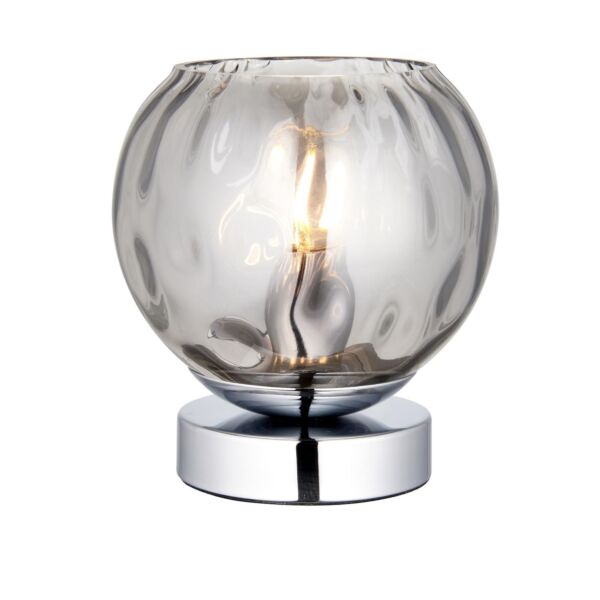 Endon Lighting - Dimple - 97976 - Chrome Smoked Glass Table Lamp