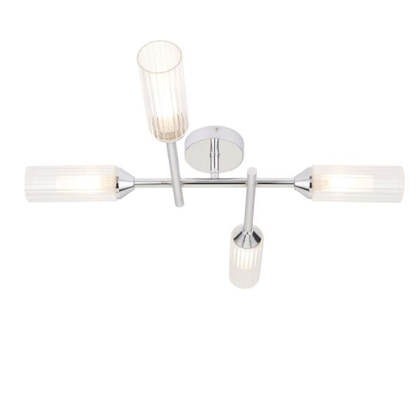 Westchester - Chrome & Clear Glass 4 Light IP44 Bathroom Ceiling Light