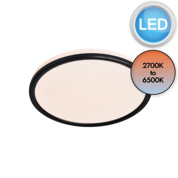 Nordlux - Liva Smart Color - 2110826103 - LED Black IP54 Bathroom Ceiling Flush Light