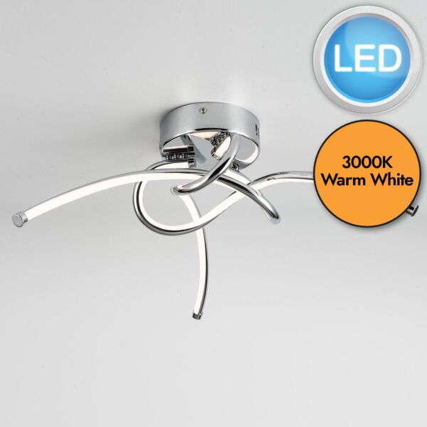 Twist - Chrome LED Flush Ceiling Light