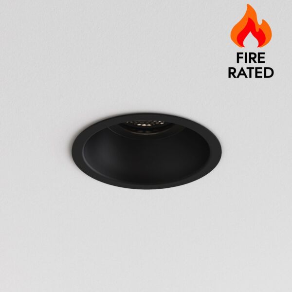 Astro Lighting - Minima Slimline Round Fixed 1249035 - IP65 Fire Rated Matt Black Downlight/Recessed