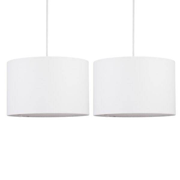 Set of 2 White 25cm Ceiling Light Shades