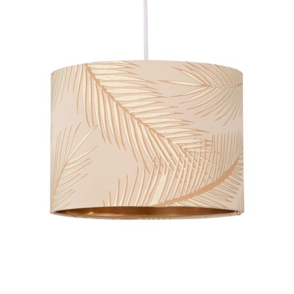 Tropica - Champagne with Gold Embossed Leaf Detail 30cm Pendant Shade