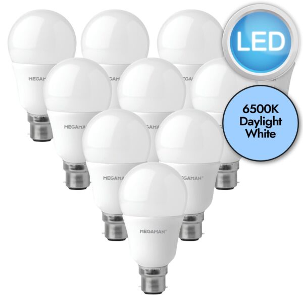 10 x 8.6W LED B22 Light Bulbs - Daylight White