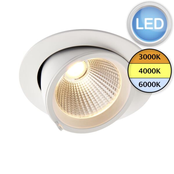 Saxby Lighting - Axial CCT - 108290 - LED White Clear Recessed Ceiling Downlight