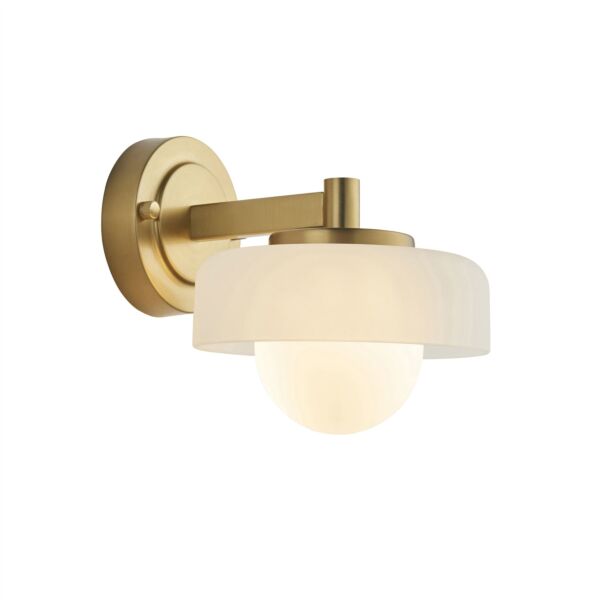 Endon Lighting - Boss - 120630 - Aged Brass Opal Frosted Glass Wall Light