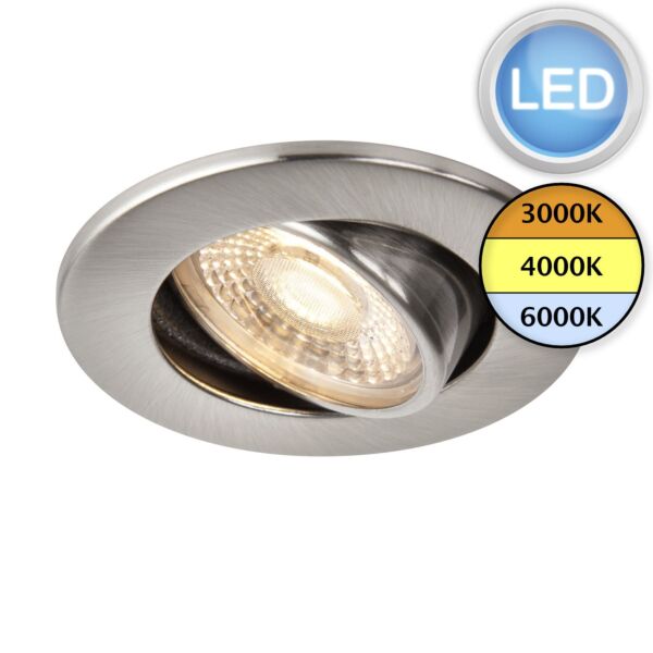 Saxby Lighting - ShieldECO - 108296 - LED Satin Nickel Clear Recessed Fire Rated Ceiling Downlight