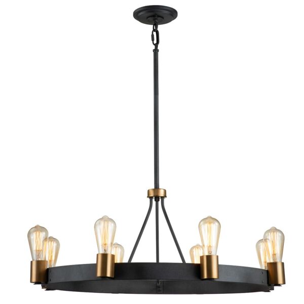 Quintiesse - Silas - QN-SILAS-8P-DZ - Aged Zinc Heritage Brass 8 Light Chandelier