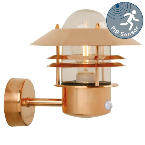 Nordlux - Blokhus - 25031030 - Copper Clear Glass IP54 Outdoor Sensor Wall Light