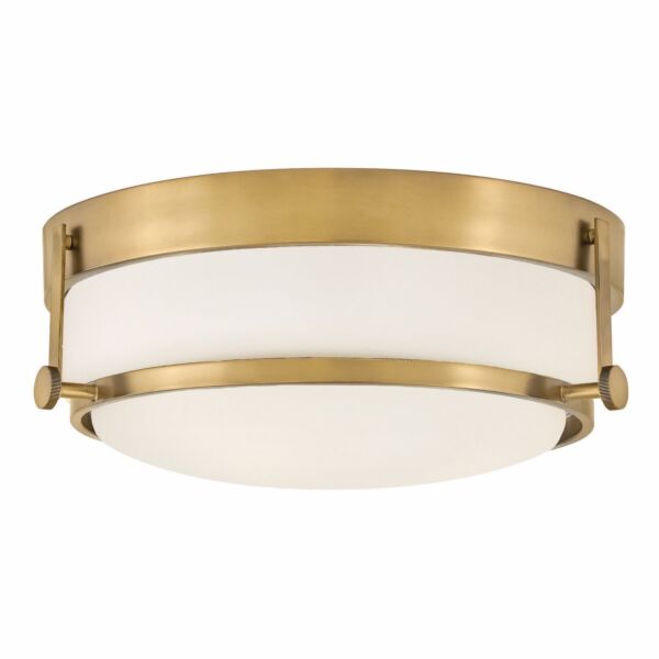 Hinkley Lighting - Harper - HK-HARPER-F-HB - Heritage Brass Opal Glass 3 Light Flush Ceiling Light