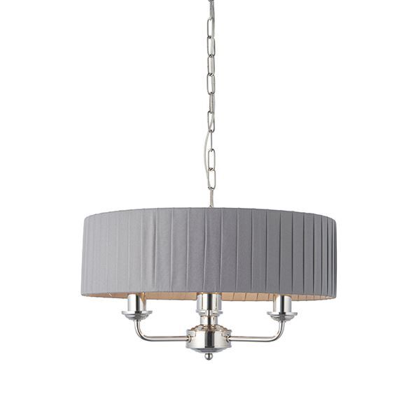 Endon Lighting - Highclere - 94394 - Nickel Charcoal 3 Light Ceiling Pendant Light