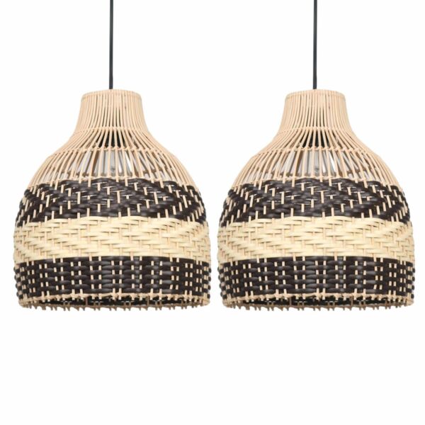 Set of 2 Tanya - Natural Rattan Mix Pendant Lightshades