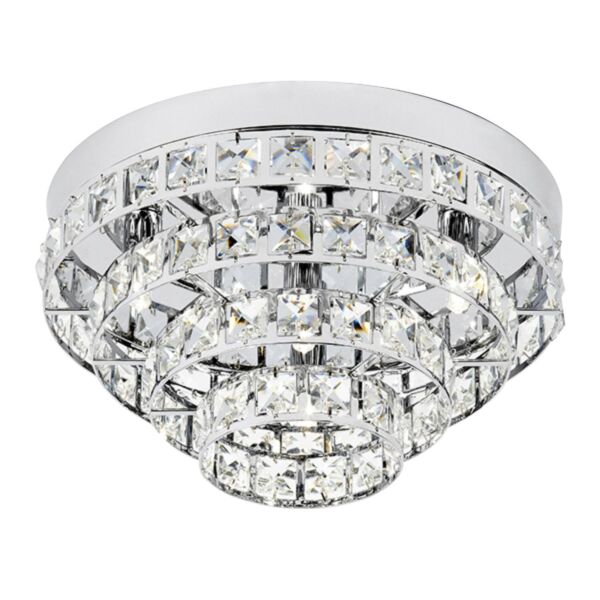 Endon Lighting - Motown - MOTOWN-4CH - Chrome Clear Crystal Glass 4 Light Flush Ceiling Light
