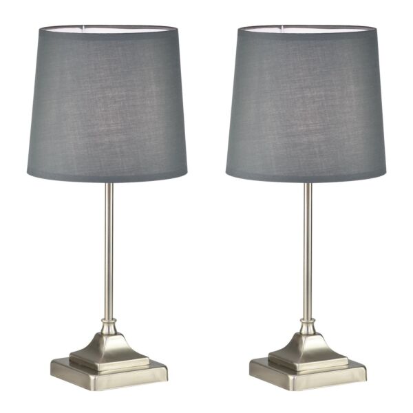 Set of 2 Aldersley - Brushed Nickel Lamps