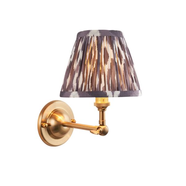 Endon Lighting - Dome Wing & Ikat 16cm - 115632 - Aged Brass Grey Wall Light