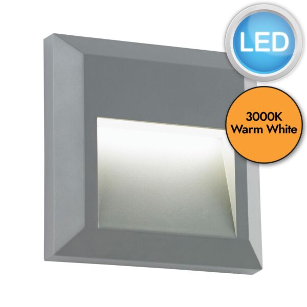 Saxby Lighting - Severus - El-40107 - LED Grey Clear IP65 Square Outdoor Recessed Marker Light