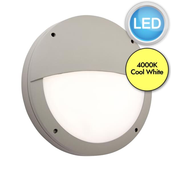 Saxby Lighting - Luik - 61652 & 61649 - LED Grey Opal 18w Gear Tray Eyelid Casing Outdoor Bulkhead Light