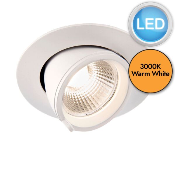 Saxby Lighting - Axial - 99553 - LED White Clear Glass 15w 3000k 102mm Dia Recessed Ceiling Downlight