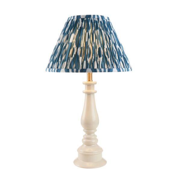 Endon Lighting - Myrtle & Ikat 30cm - 114961 - White Warm Brass Blue Table Lamp With Shade