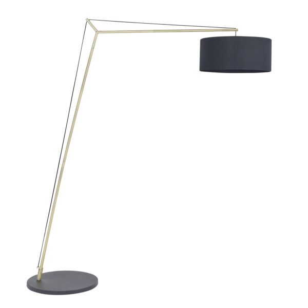 Presence - Satin Brass Floor Lamp with Black Shade