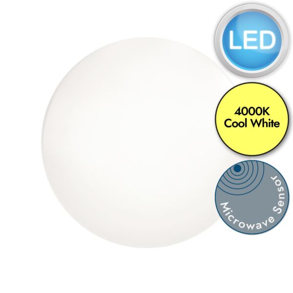 Nordlux - Montone 33 4000K Sensor - 2210486101 - LED White IP44 Flush Ceiling Light