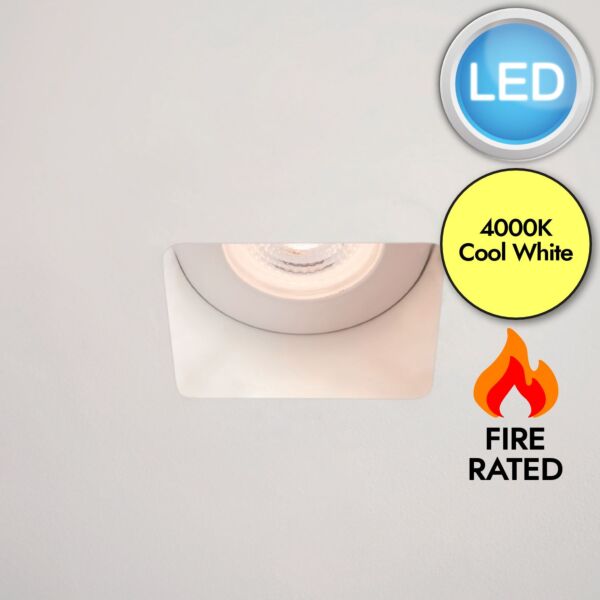 Saxby Lighting - ShieldECO 800 Square - LED White Trimless 4000k Recessed Ceiling Downlight