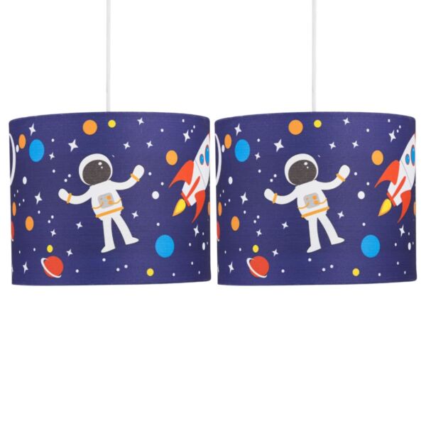 Set of 2 Space Rocket 25cm Light Shades