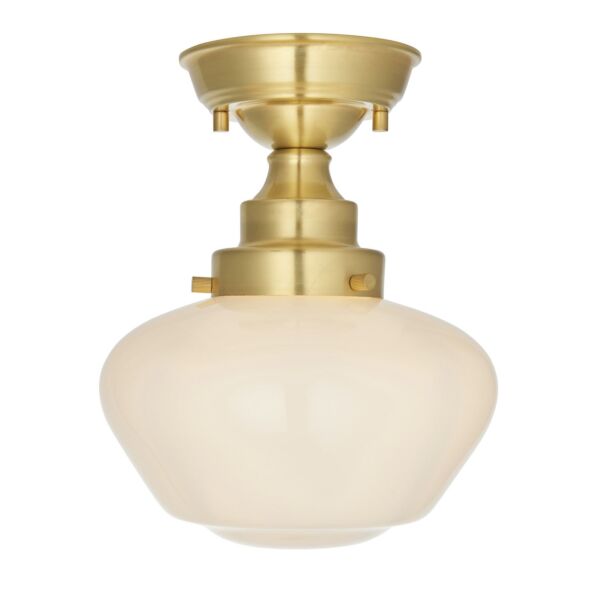 Clarence - Polished Brass and Opal Glass Semi flush