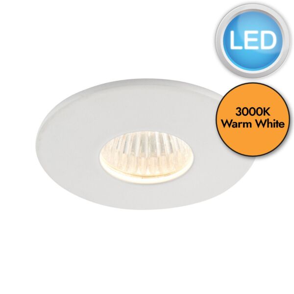 Saxby Lighting - Lalo - 91513 - LED White Clear IP44 3000k Bathroom Recessed Ceiling Downlight