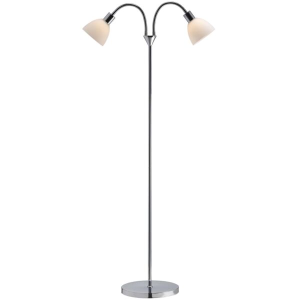 Nordlux - Ray - 63224033 - Chrome Opal Glass 2 Light Floor Reading Lamp