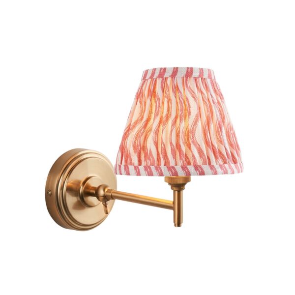 Endon Lighting - Step Fold & Ripple 16cm - 115797 - Aged Brass Pink Wall Light