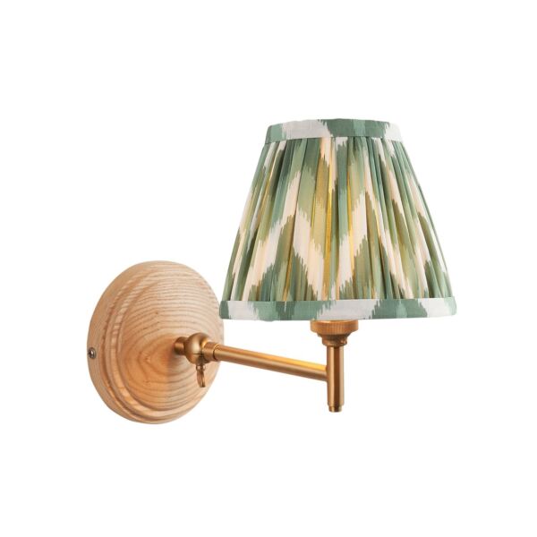 Endon Lighting - Wood Fold & Zigzag 16cm - 115862 - Ash Wood Green Wall Light