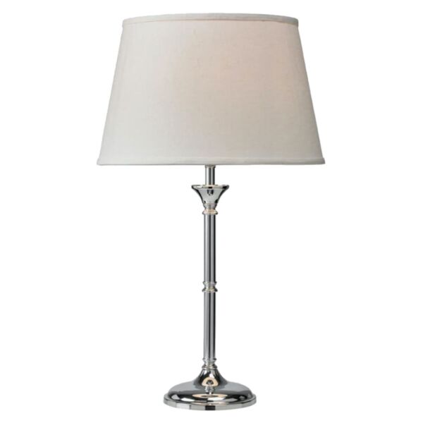 Jasmin - 52cm Chrome Table Lamp with Ivory Shade