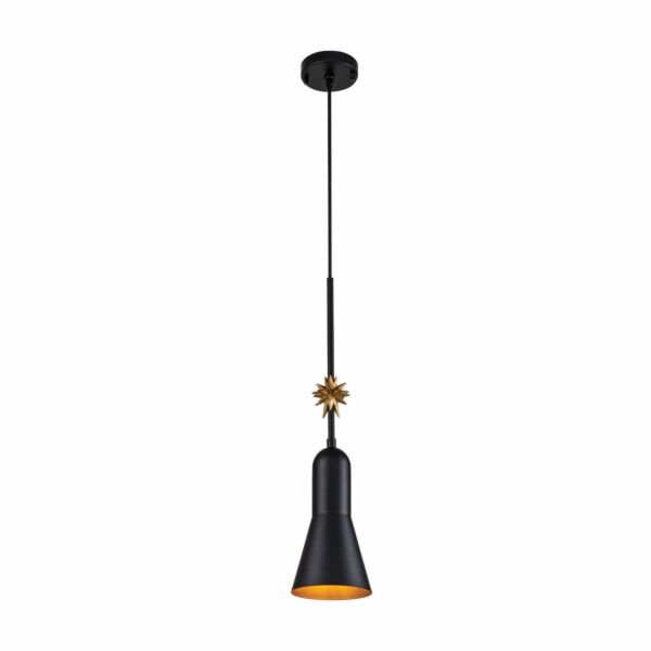 Elstead Lighting - Etoile - ETOILE-P-S-MB - Black Gold Leaf Ceiling Pendant Light