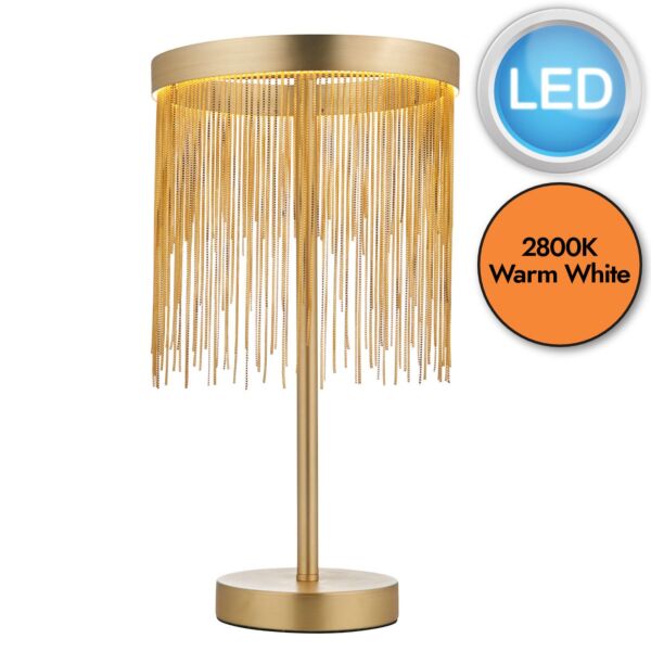 Endon Lighting - Zelma - 92177 - LED Satin Brass Gold Table Lamp