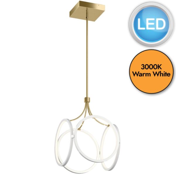 Quintiesse - Ciri - QN-CIRI-P-WH - LED Champagne Gold White Ceiling Pendant Light