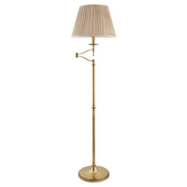 Interiors 1900 - Stanford - 63621 - Antique Brass Beige Floor Reading Lamp