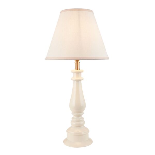 Endon Lighting - Myrtle & Ivy 25cm - 116329 - White Warm Brass Vintage Table Lamp With Shade