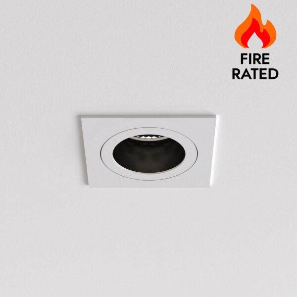 Astro Lighting - Pinhole Slimline Square Fixed 1434002 - IP65 Fire Rated Matt White Downlight/Recessed